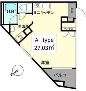 1Rの間取り画像