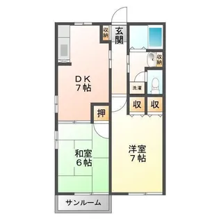 2DKの間取り画像