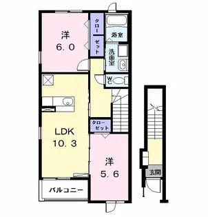 カーサ アウローラII【2階】の間取り