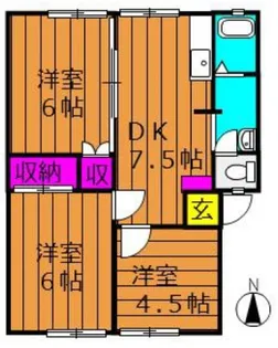 コーポサンライト II【2階】の間取り