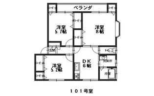 コンフォート多治米【1階】の間取り