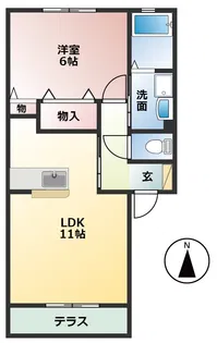 メルベーユ芝原B【1階】の間取り