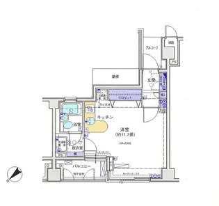 ビラカーサ四谷四丁目【4階】の間取り