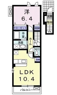プチハウス敷ケ森A【2階】の間取り