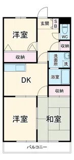 グリーンヒル見谷B【1階】の間取り