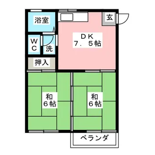 コーポ倉野B【2階】の間取り