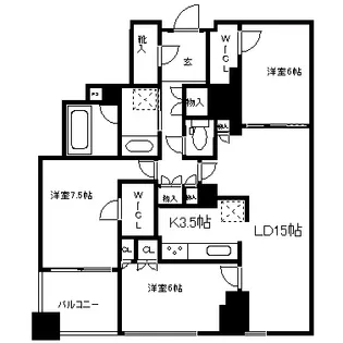 シティタワー宇都宮【22階】の間取り