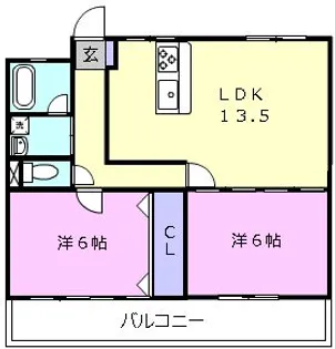グリーンハイツ2【1階】の間取り