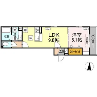 シャルム十間坂【1階】の間取り