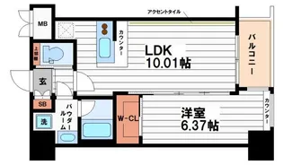 1LDKの間取り画像