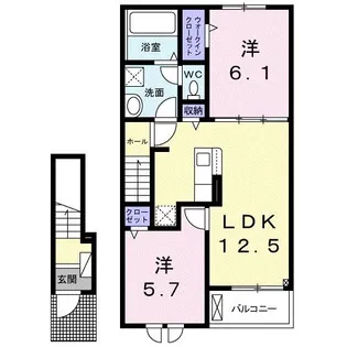 静岡県浜松市中央区萩丘1【アパート】の間取り