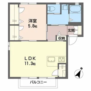 ハイム長田 A棟【2階】の間取り