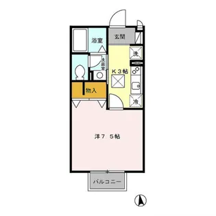 神奈川県厚木市長谷【アパート】の間取り