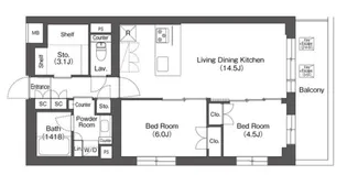 東京都練馬区東大泉2【マンション】の間取り