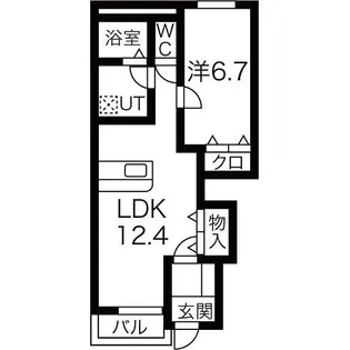 岐阜県可児市塩【アパート】の間取り