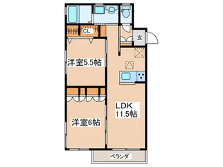サンク東海岸【3階】の間取り