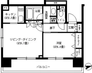 パークキューブ浅草田原町【2階】の間取り