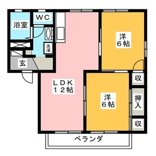 フレグランスワタナベB【1階】の間取り