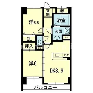 フラワーマンション城西【9階】の間取り