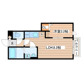 マノアーレ名取駅西 B棟【1階】の間取り