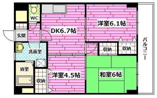 グランステイツ海田【4階】の間取り
