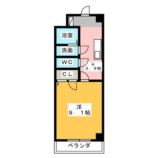 英和マンション助信【4階】の間取り