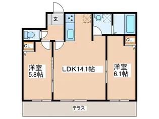 スリーウッド南湖【2階】の間取り