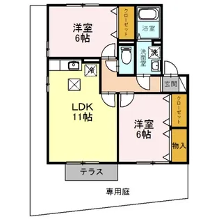セジュールさくら【1階】の間取り