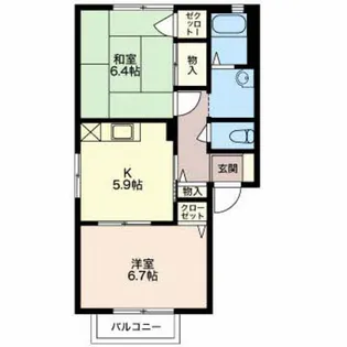 ドエル北城【1階】の間取り