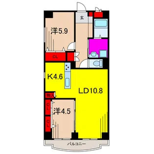 亀有パークマンション【5階】の間取り