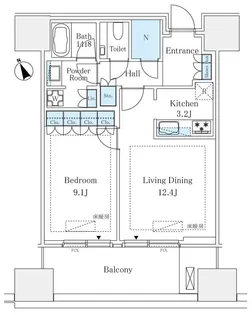 麻布台ヒルズレジデンスB【8階】の間取り