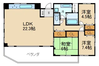 ガーデン楠葉【4階】の間取り