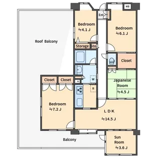 モアステージ海老名【6階】の間取り