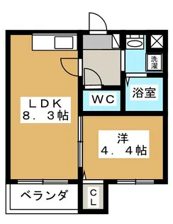 クレアーレ富小路【3階】の間取り
