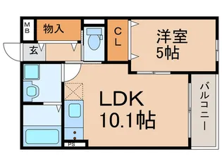 プレサンスクレージュ喜里川町 South【1階】の間取り