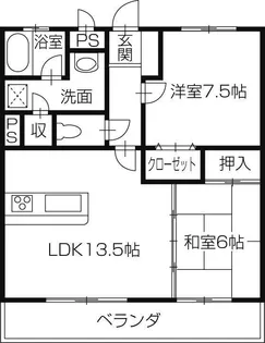 メゾンサンテラス B【1階】の間取り