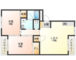 オークフィールド新浜【3階】の間取り