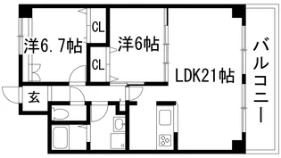 メイプルコート宝塚【4階】の間取り