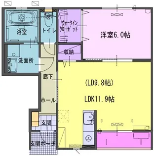 ヴェルジェ畑中【1階】の間取り