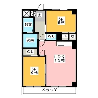 エステート元植田【3階】の間取り