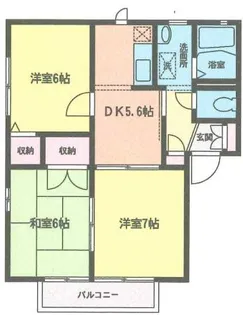 シャンテ大和町A【2階】の間取り
