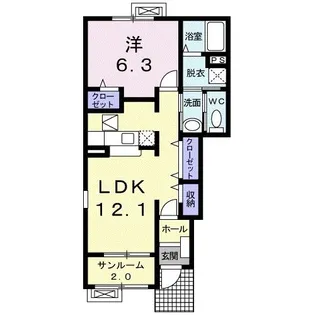 ニューラフィネA【1階】の間取り