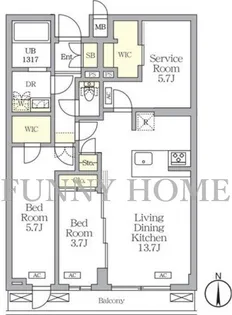 アジールコート都立大学【3階】の間取り