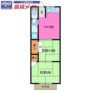 裕里荘【1階】の間取り