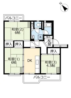 UR若葉台【5階】の間取り