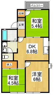 グリーンヒル小金台D棟(ハイツ)【2階】の間取り