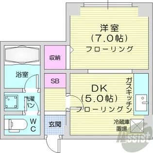 スカイパーク麻生3【4階】の間取り
