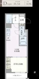 ベルエスパス箱崎【4階】の間取り