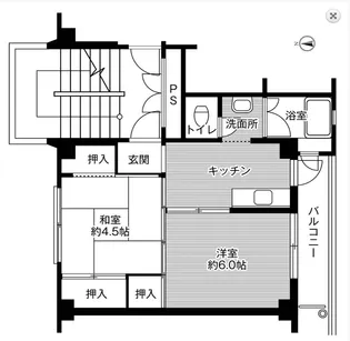 ビレッジハウス仁左平1号棟【3階】の間取り