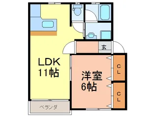 メゾンド・ヴァリエ【1階】の間取り